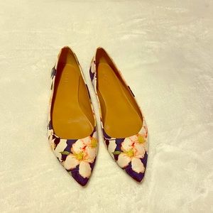 J Crew Floral Flats Size 8
